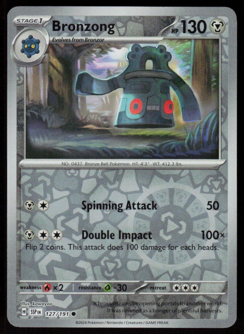 Bronzong 127/191 Common Surging Sparks Pokemon Reverse Holo Near Mint