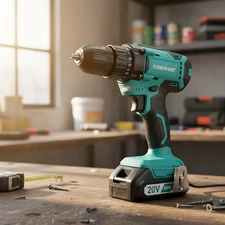 Cordless Drill with 1500mAh Battery & Fast Charger - 2 Speeds, 34 Tools Included