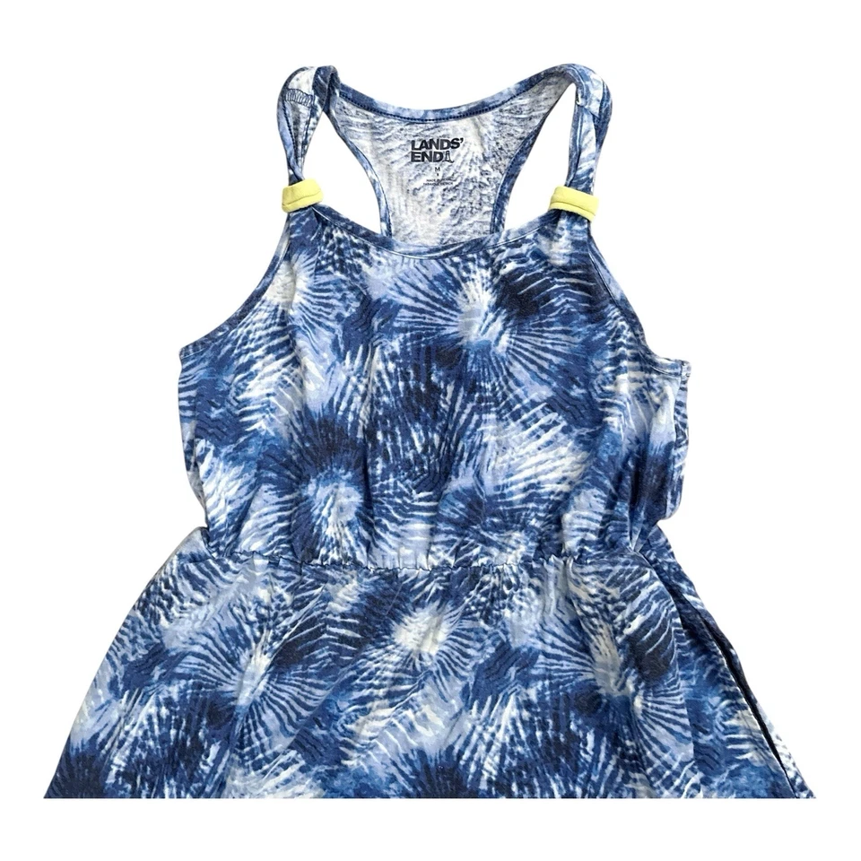 Vestido de sol LANDS END para niñas jóvenes talla mediana (8) sin mangas 100 % algodón tie dye Foto 3 de 4