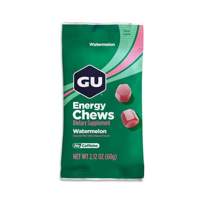 GU Energy Chews, Watermelon Energy Gummies with Electrolytes, 12 Bags (24