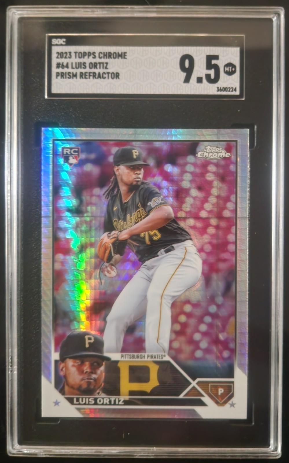 2023 Topps Chrome - Prism Refractor #64 Luis Ortiz,Pittsburgh Pirates, SGC 9.5