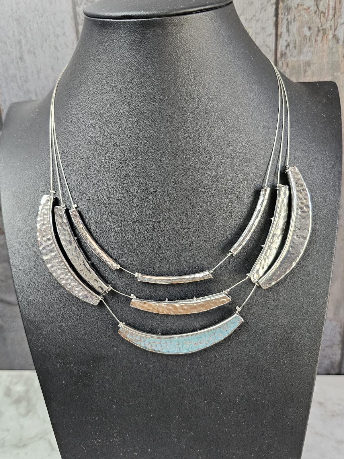 Chico's  Multi-Strand Statement Hammered Silver  … - image 2