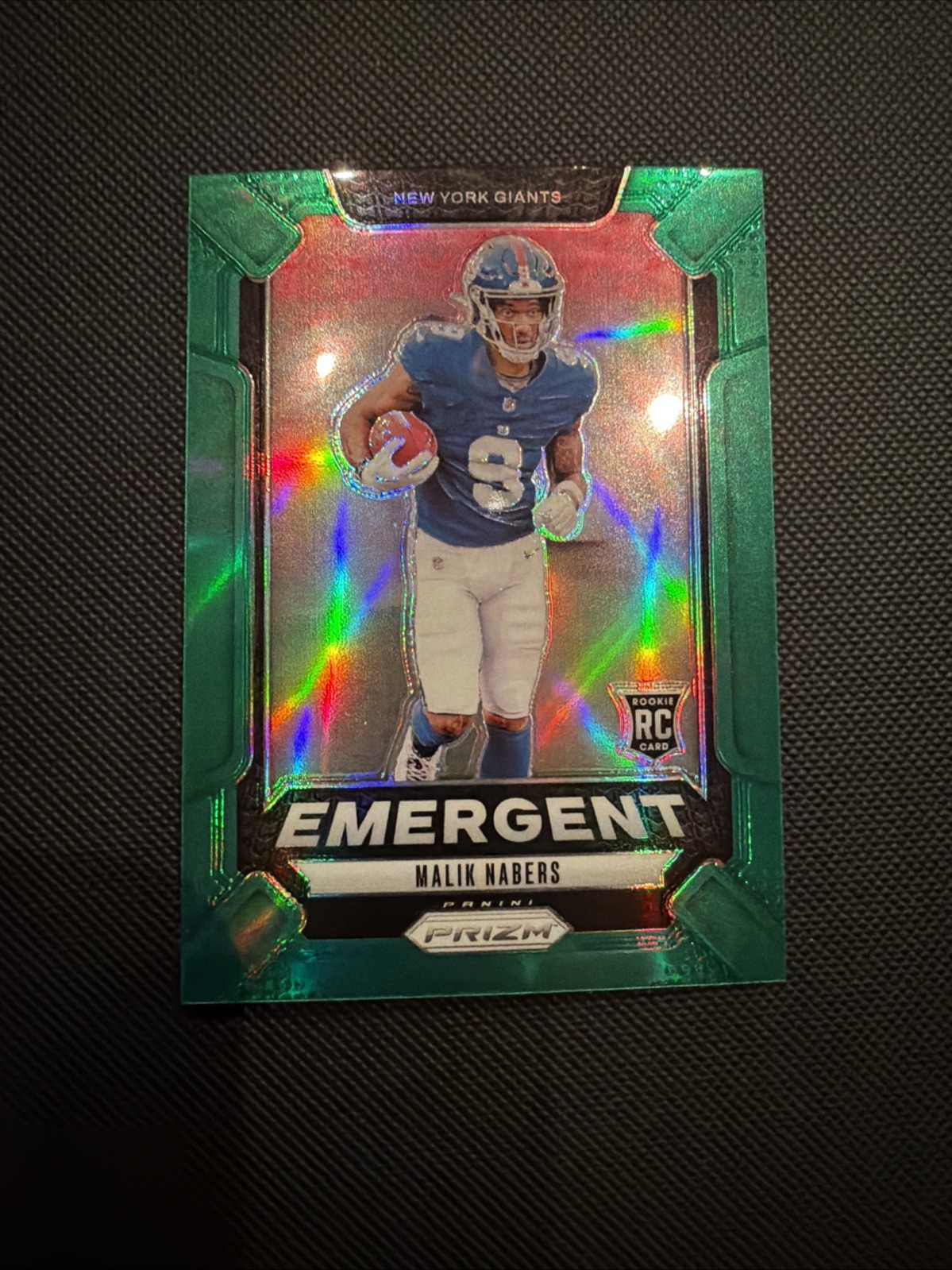 2024 Panini Prizm - Emergent Malik Nabers #6 Green Prizm (RC)