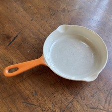 VINTAGE ORANGE LE CREUSET FRANCE ENAMEL CAST IRON LIPPED EGG FRYING PAN SIZE 16