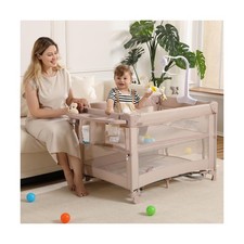 5 in 1 Pack and Play, Portable Travel Baby Bassinet, Foldable Travel Playard ...