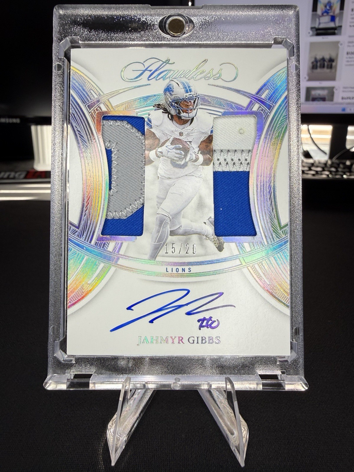 Jahmyr Gibbs Flawless Patch Auto /20                       NASTY PATCH