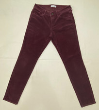 Ann Taylor LOFT Corduroy Curvy Skinny Pants Stretch Solid Burgundy Size 28/6