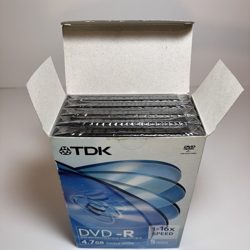 TDK Writable DVD-R 4.7Gb Single Sided 1-16x Speed with Cases 5 Pack - Picture 5 of 5