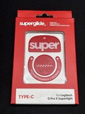 Superglide Glass Mouse Skates for Logitech G Pro X Superlight Type-C, Red 