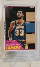 Kareem Abdul Jabar Jersey Fusion TRIPLE Floor Relics 6/25 Floorfusion LA LAKERS