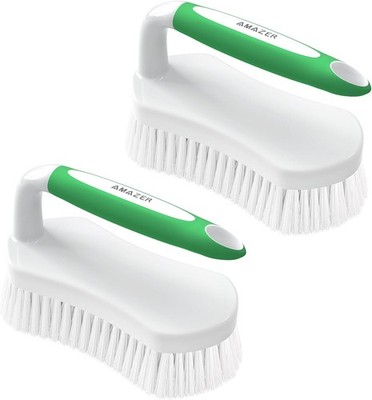 Scrub Brush for Cleaning Comfort Grip Shower Scrubber Stiff Bristles with