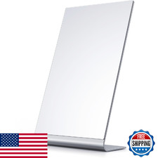 NEZZOE 12"x7" Frameless Makeup Vanity Mirror, Free Standing for Bathroom/Desk