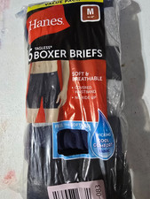 Hanes Men's Tagless Exposed Waistband Boxer Briefs Assorted Colors, 6 Pack -...