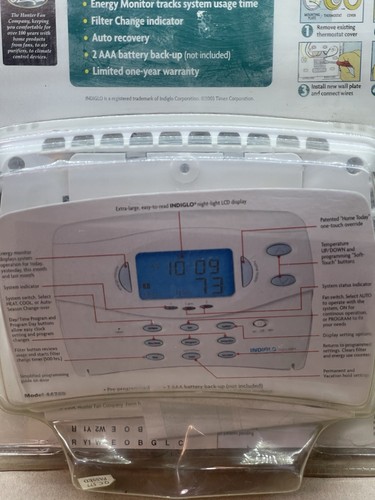 Hunter heat pump programmable thermostat model 44760 - Picture 4 of 8