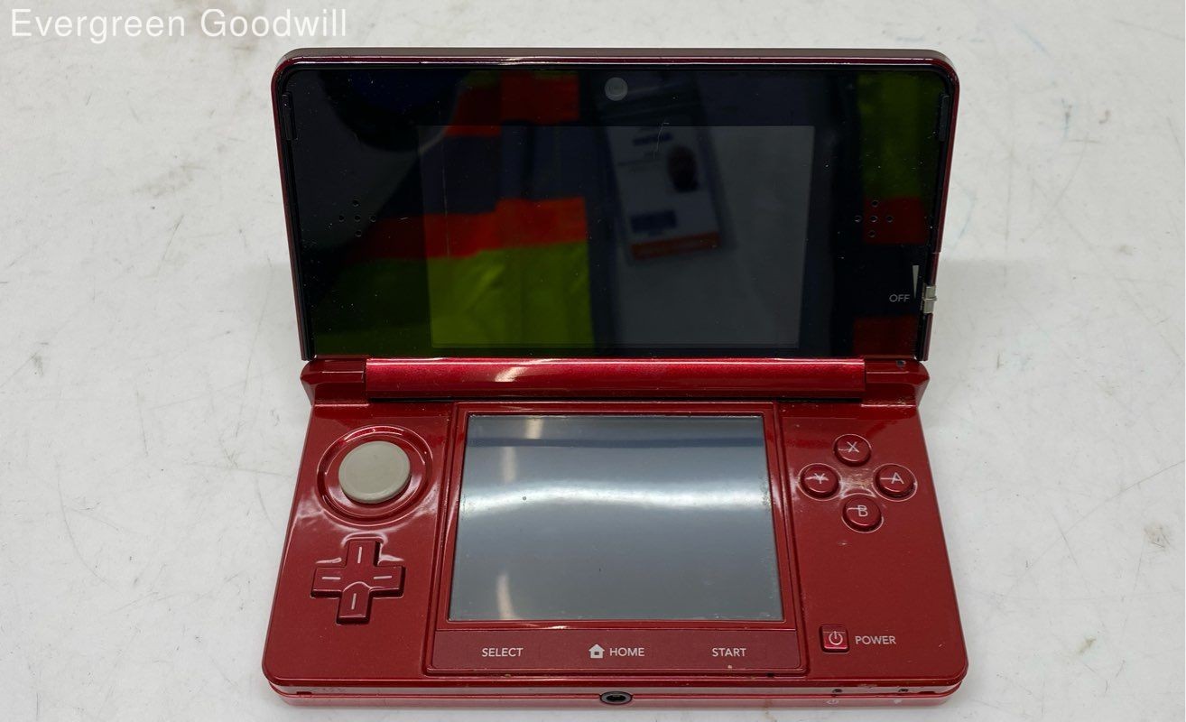 Nintendo 3DS Flame Red Handheld Console Glasses-Free 3D DS Backward Compatible