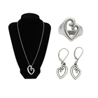 VINTAGE JAMES AVERY MOTHER'S LOVE RING NECKLACE EARRINGS SUITE STERLING SILVER