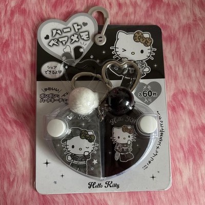 Hello Kitty Heart Pair Memo Soft Charm 14+ Cute Note Pad Keychain Bonbon Brand