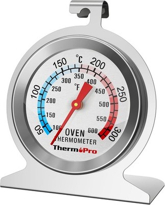 Analoger Ofenthermometer aus Edelstahl, großes Zifferblatt, für präzises Kochen