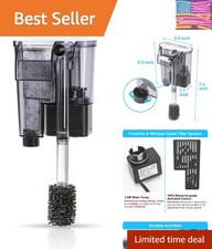 Aquarium Hang On Filter Small Fish Tank Hanging Filter Power Waterfall Filtra...