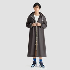 Veste Imperméable En PVC Pour Pluie Adulte, Capuche Longue, Boutons-Pression