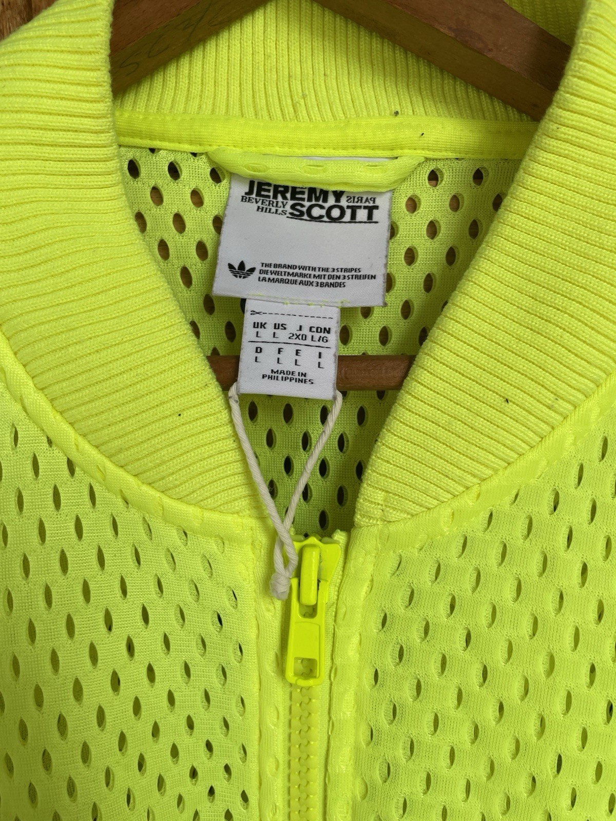 ADIDAS X JEREMY SCOTT Puff mesh Bomber Jacket Neon Lime Green L image 3