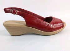 M & S Footglove Red Patent Leather Slingback Shoes UK 5.5 Hardly Worn