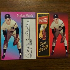 2 Mickey Mantle Rare Limited Edition ICONIC COCA-COLA COKE Soda MLB Promo Cards