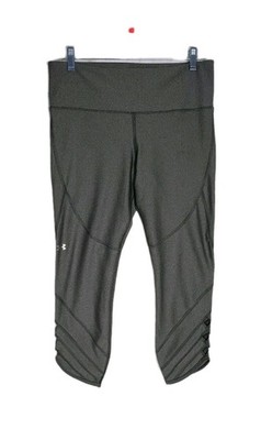 Under Armour Compression Heatgear Gray Gym Yoga Crop Pants Womens Size L