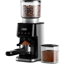 Conical Burr Espresso Coffee Grinder Electric  Touchscreen Stainless Steel