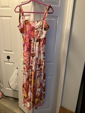 Women's Floral Sleeveless Maxi Dress Size M Rayon Soft