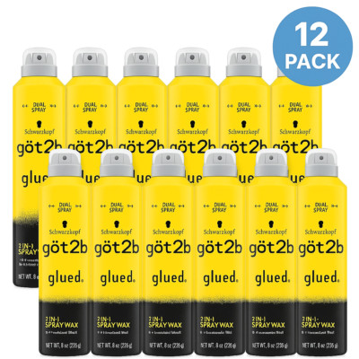 Göt2b Glued Spray Wax 8 oz 12 Pack New