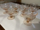 Heisey Gayoso Flamingo Pink 3.5” Tall Champagne Sherbet Glasses Set Of 8