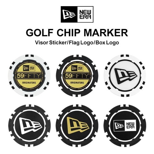 New Era Golf Ball Marker Poker Tip Marker Box Logo 14110186 Schwarz/Weiß 2024 Neu - Bild 3 von 8