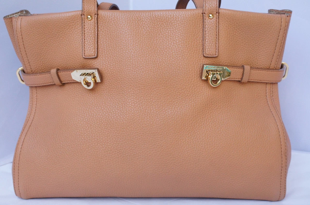 New Salvatore Ferragamo Women s Bag Satchel Nencia Tote Brown