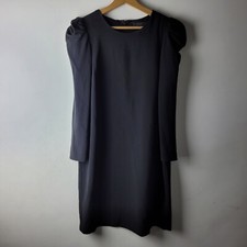 COS Women Size 36 Black Work Round Neckline Puff Shoulder Dress Career Casual