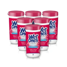 6 Cans Wet Ones Antibacterial Hand Wipes Canister Fresh Scent 40 ct Sheet Packs