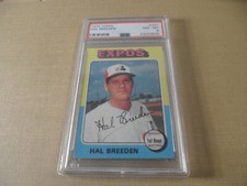 R-65 1975 TOPPS HAL BREEDEN #341 NM - MT 8 PSA Montreal Expos 1st Base