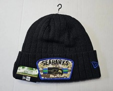 Seattle Seahawks New Era 2021 NFL Salute To Service Beanie Hat Throwback Logo