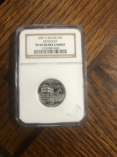 2001-S 25c Silver Statehood Quarter Kentucky NGC PF 69 Ultra Cameo