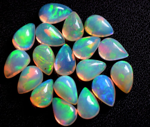 Opale éthopienne naturelle 3 x 5 mm à 8 x 12 mm cabochon de poire pierre précieuse lâche - Photo 1/3