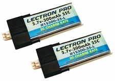 2 Packs of Lectron Pro 3.7 volt 300mAh 35C Lipo Battery : Blade mCP X mCPX2