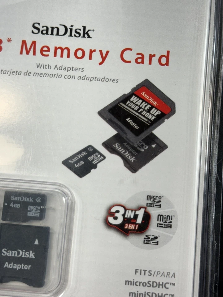 SanDisk 4 GB Memory Card 3 In 1 Universal 2 Adapters Fits SDHC, Mini, & Micro  - Image 3 of 4