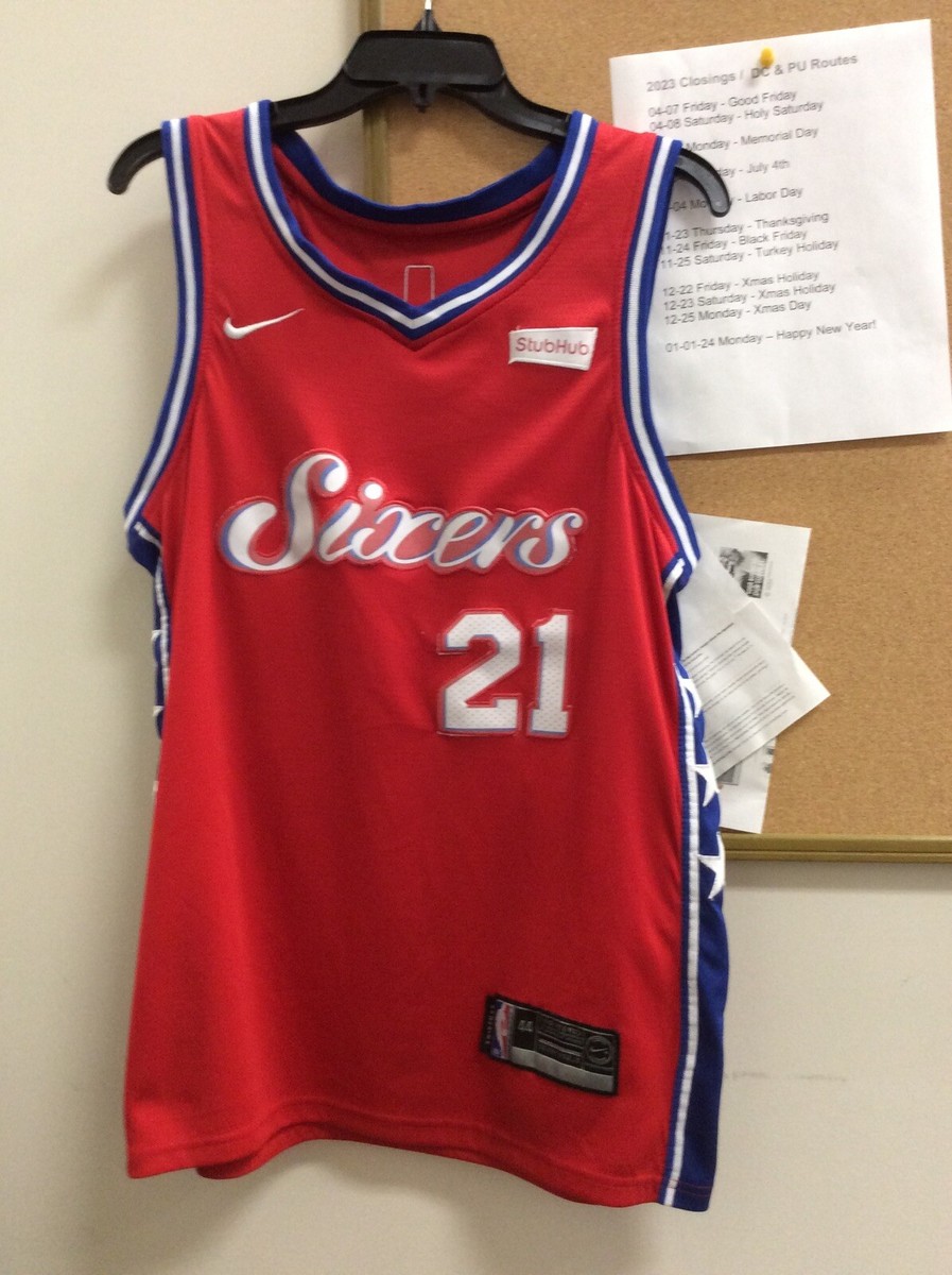 Vtg Philadelphia 76ers Champion jersey 44 #21 Joel Embiid
