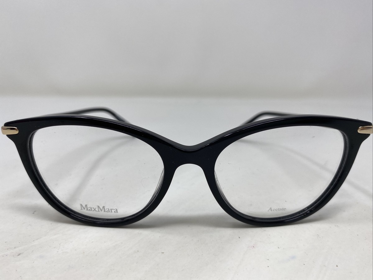 Max Mara Black Acetate Glasses Women\'s (Frames) Max Mara Black acetate oval optical glasses|MM1357G807BLACK main image 2