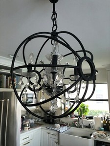 Restoration Hardware Replica Foucault's Orb Crystal Bronze Chandelier | eBay