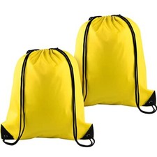 2 Pcs Yellow Drawstring Backpack Drawstring Bag Bulk Sports Cinch Bags String