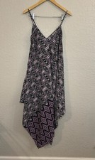 Magic Handkerchief Asymmetrical Abstract Sun Dress Size: - Large