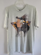 Vintage Single Stitch Native American Eagle XL T Shirt Screen Stars 27.5x24