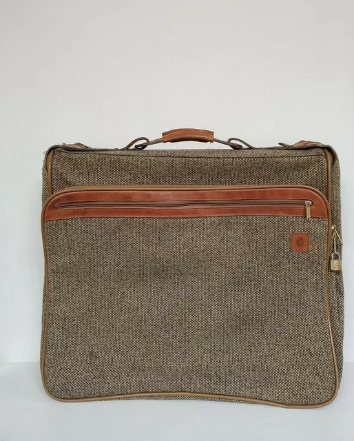 Vintage Hartmann Tweed Belting Leather 22" Garment Bag Luggage Suitcase See Pics eBay