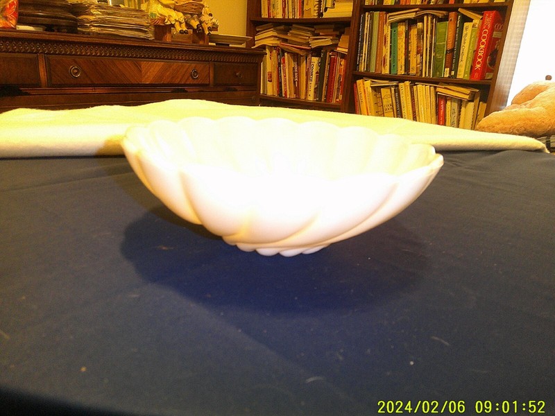 9Inch Milk Glass Serving Bowl